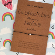 Load image into Gallery viewer, Daughter In Laws Like You Are Precious and Few - Wish Bracelet-2-The Persnickety Co