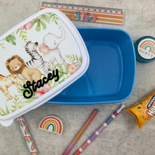 Load image into Gallery viewer, Personalised Jungle Animals Lunchbox