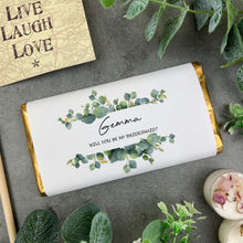 Load image into Gallery viewer, Will You Be My Bridesmaid - Personalised Eucalyptus Chocolate Bar