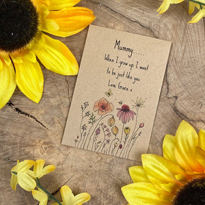 Mummy When I Grow Up Mini Kraft Envelope with Wildflower Seeds-9-The Persnickety Co