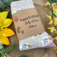 Load image into Gallery viewer, Happy Birthday Hedgehog Socks