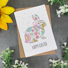 Load image into Gallery viewer, Watercolour Floral Bunny Plantable Seed Card