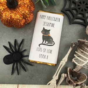 Cat Happy Halloween - Personalised Chocolate Bar