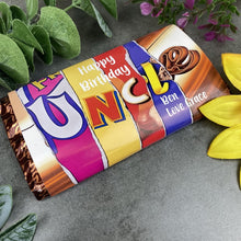 Load image into Gallery viewer, Personalised Uncle Happy Birthday Chocolate Bar