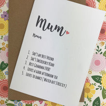 Load image into Gallery viewer, Mother's Day Card Personalised Mum Definition-6-The Persnickety Co