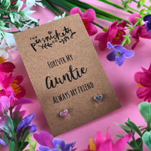 Load image into Gallery viewer, Forever My Auntie Always My Friend Heart Earrings-5-The Persnickety Co