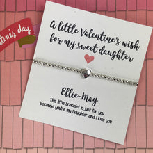 Load image into Gallery viewer, Beaded Charm Bracelet - A Little Valentine's Wish For My Sweet Daughter-9-The Persnickety Co