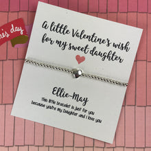 Load image into Gallery viewer, Beaded Charm Bracelet - A Little Valentine's Wish For My Sweet Daughter-4-The Persnickety Co