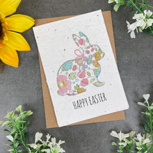 Load image into Gallery viewer, Watercolour Floral Bunny Plantable Seed Card