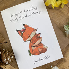 Load image into Gallery viewer, Fox Mother's Day Personalised Card-4-The Persnickety Co