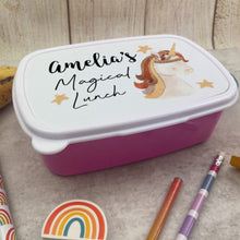 Load image into Gallery viewer, Personalised Magical Unicorn Lunch Box - Pink