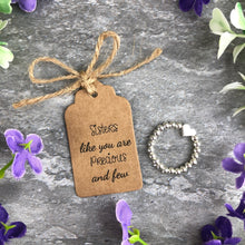Load image into Gallery viewer, Sisters Like You Are Precious & Few Stretch Ring-3-The Persnickety Co