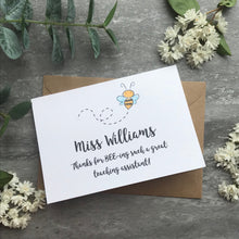 Load image into Gallery viewer, Personalised Bee Teacher Card-3-The Persnickety Co