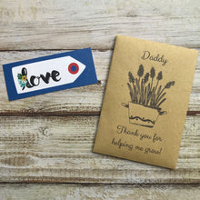Load image into Gallery viewer, Daddy Thank You For Helping Me Grow! - Mini Kraft Envelope with Sunflower Seeds.-The Persnickety Co