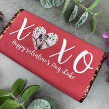 Load image into Gallery viewer, Personalised Love Heart Valentines Day Chocolate Bar