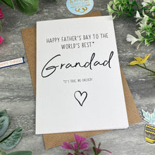 Load image into Gallery viewer, World's Best Grandad Father's Day Card
