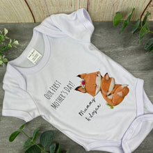 Load image into Gallery viewer, Personalised First Mothers Day Fox Baby Vest and Bib