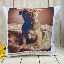 Load image into Gallery viewer, Personalised Valentines Dog Mum Cushion