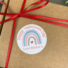 Load image into Gallery viewer, 24 Rainbow Valentine Stickers