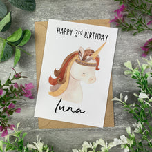 Load image into Gallery viewer, Boho Unicorn Birthday Card