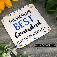 Load image into Gallery viewer, World&#39;s Best Grandad Personalised Coaster
