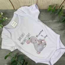 Load image into Gallery viewer, Personalised First Mothers Day Rabbit Baby Vest and Bib