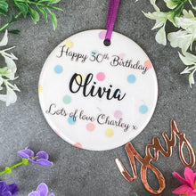 Load image into Gallery viewer, Personalised 30th Birthday Hanging Decoration-7-The Persnickety Co