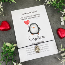 Load image into Gallery viewer, Personalised You're My Penguin Valentines Bracelet