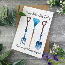 Load image into Gallery viewer, Thank You For Helping Me Grow Plantable Father's Day Card-The Persnickety Co