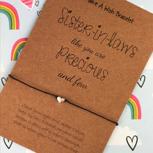 Load image into Gallery viewer, Sister in Laws Like You Are Precious & Few Wish Bracelet-5-The Persnickety Co