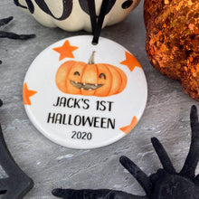 Load image into Gallery viewer, Personalised 1st Halloween Hanging Decoration