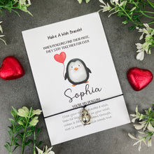 Load image into Gallery viewer, Personalised You're My Penguin Valentines Bracelet