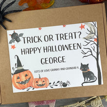 Load image into Gallery viewer, Trick Or Treat? Personalised Halloween Sweet Box-8-The Persnickety Co