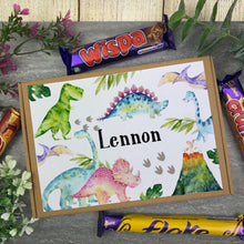 Load image into Gallery viewer, Personalised Dinosaur Chocolate Bar Box