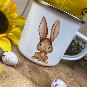 Easter Wreath Enamel Mug - Boy Rabbit