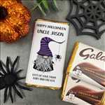 Load image into Gallery viewer, Purple Hat Gnome Happy Halloween - Personalised Chocolate Bar