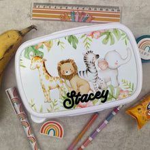 Load image into Gallery viewer, Personalised Blooming Jungle Lunch Box - Pink