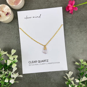 Dainty Crystal Necklace - Clear Quartz