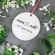 Load image into Gallery viewer, Personalised Couples Wedding Hanging Decoration-3-The Persnickety Co