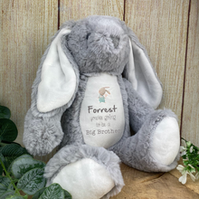 Load image into Gallery viewer, Big Brother/Sister Reveal Grey Bunny Rabbit Soft Toy