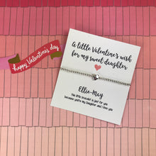 Load image into Gallery viewer, Beaded Charm Bracelet - A Little Valentine's Wish For My Sweet Daughter-5-The Persnickety Co