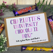 Load image into Gallery viewer, Personalised University Chocolate Box - Purple