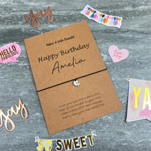 Load image into Gallery viewer, Personalised Happy Birthday Wish Bracelet With Initial Charm-4-The Persnickety Co