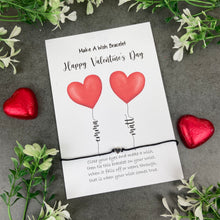 Load image into Gallery viewer, Happy Valentine's Day Balloon Names Wish Bracelet