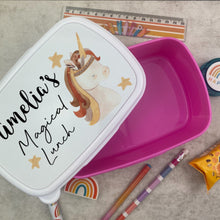 Load image into Gallery viewer, Personalised Magical Unicorn Lunch Box - Pink