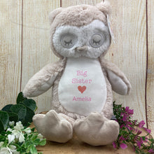 Load image into Gallery viewer, Personalised 'Big Sister' Owl Soft Toy