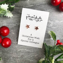 Load image into Gallery viewer, A Christmas Wish For A Special Colleague - Star Earrings-4-The Persnickety Co