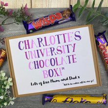Load image into Gallery viewer, Personalised University Chocolate Box - Purple-The Persnickety Co