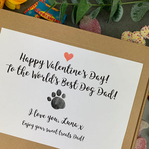 Personalised Pawfect Dog Dad Valentines Sweet Box