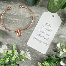 Load image into Gallery viewer, Wedding Knot Bangle With Initial Charm in Rose Gold-4-The Persnickety Co